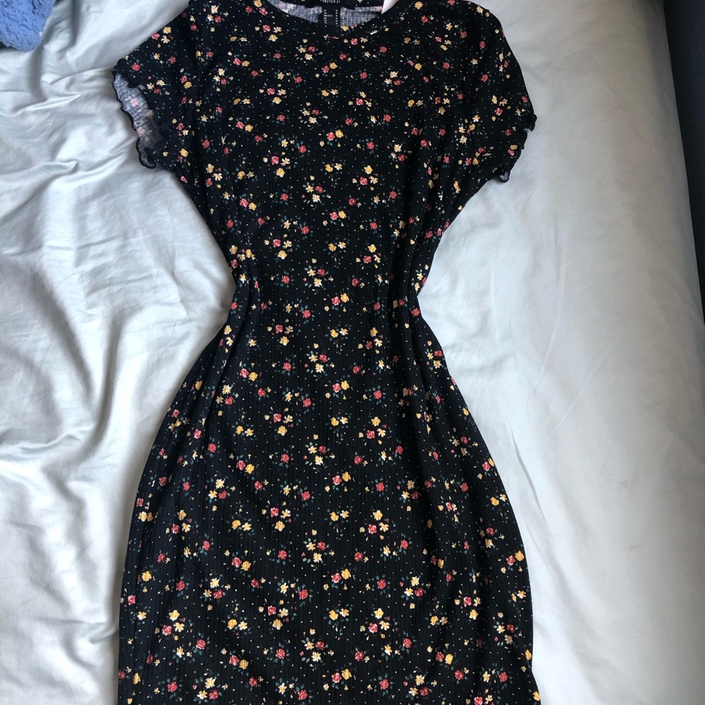cute black dress with flower pattern